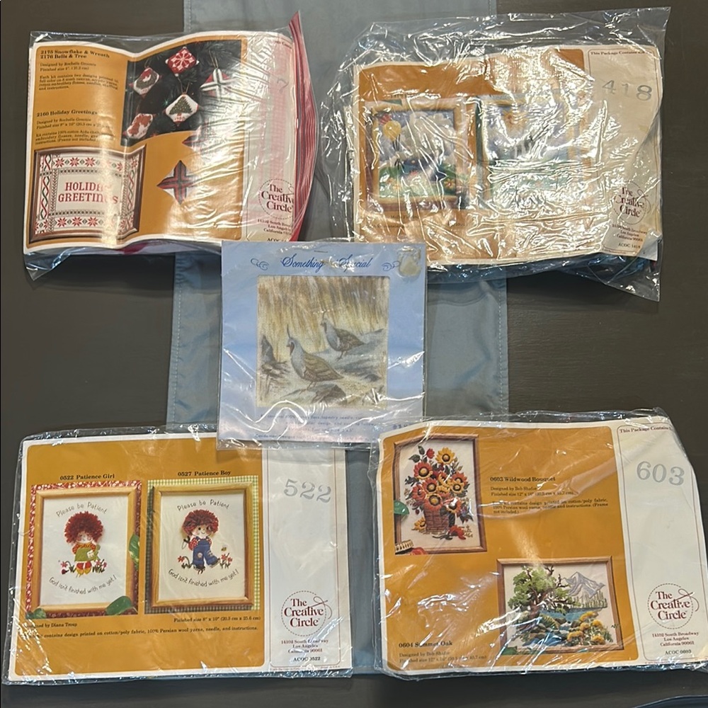 Creative Circle Embroidery /Yarn Kits Set - 5 Projects